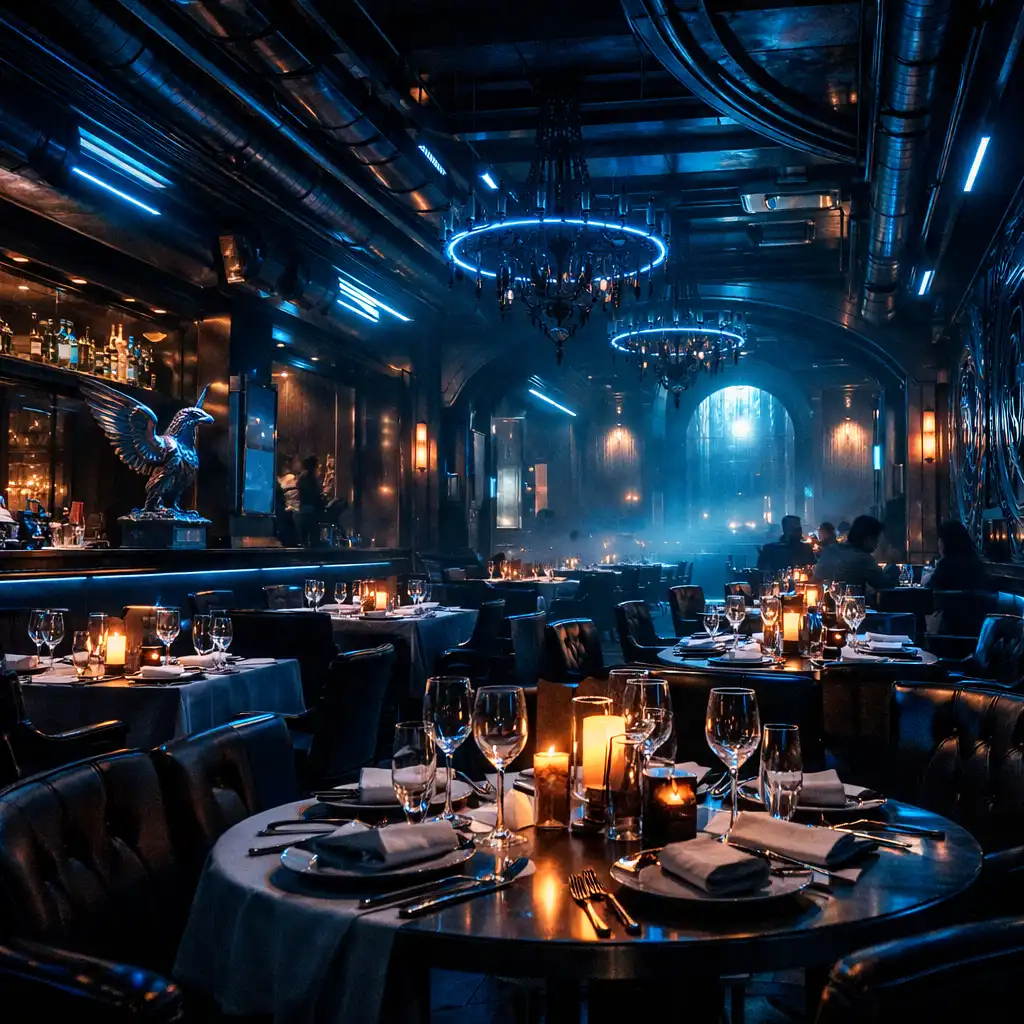 Futurikus, neonfényű fine dining tálalás az Aranydomb gasztronómiai terében