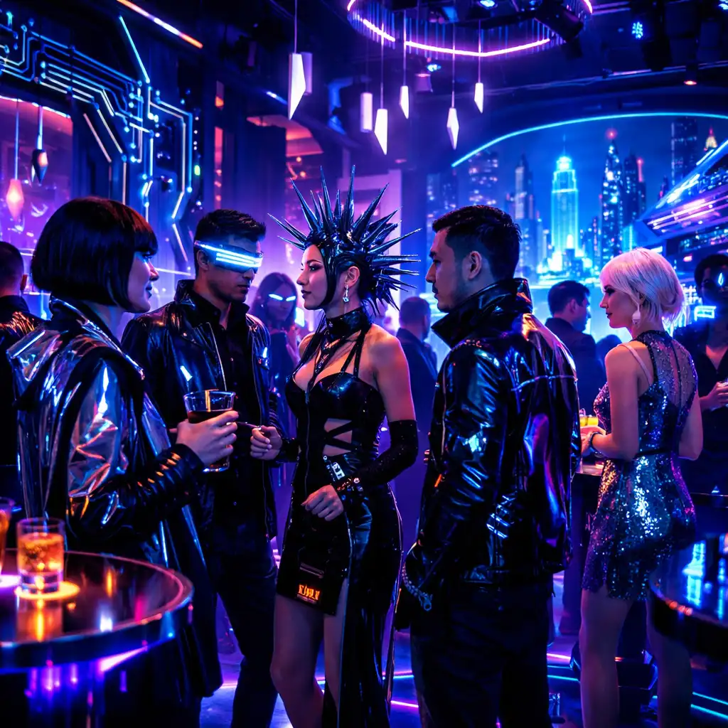 Tematikus neon party cyber-industrial díszletekkel
