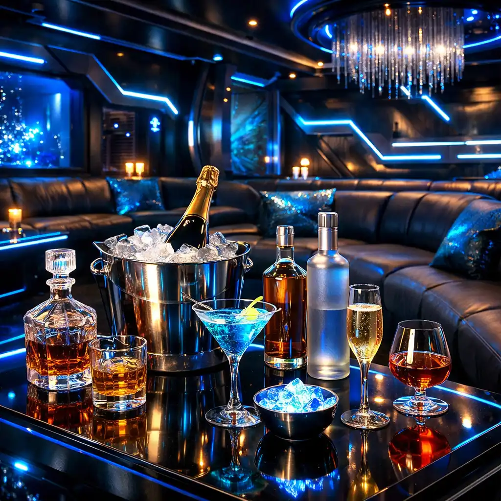 Luxus VIP lounge tér Aranydombon, neonkék fényekkel és privát ülőzónákkal